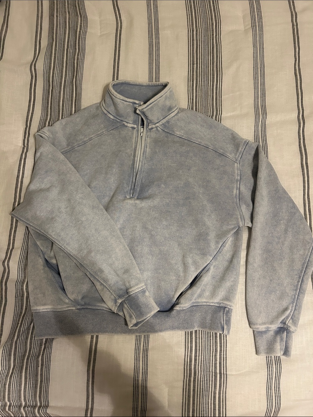 Women’s Light Blue Quarter-Zip Fleece Pullover